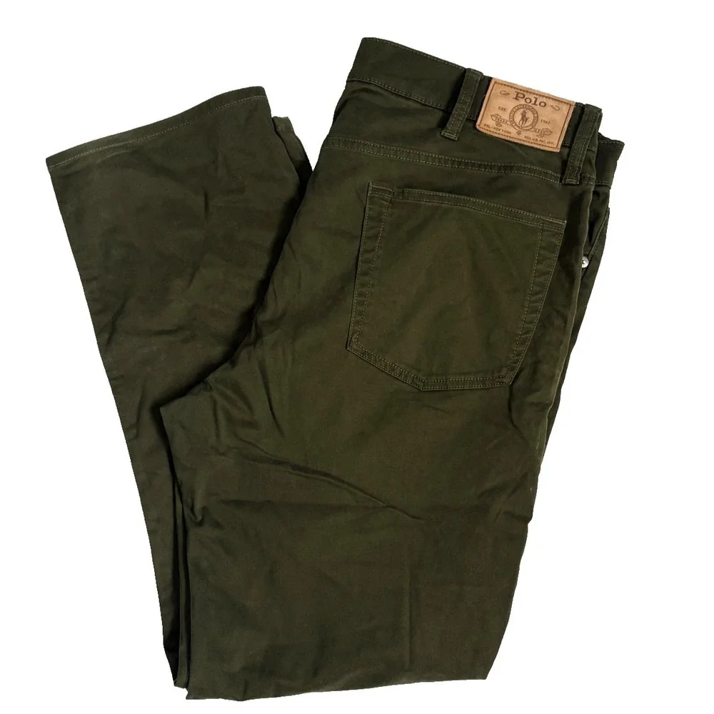 Polo Ralph Lauren The Sullivan Pants Mens 36x30 Slim Stretch Sateen Chino Olive